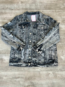 Distressed Charcoal Jean Jacket