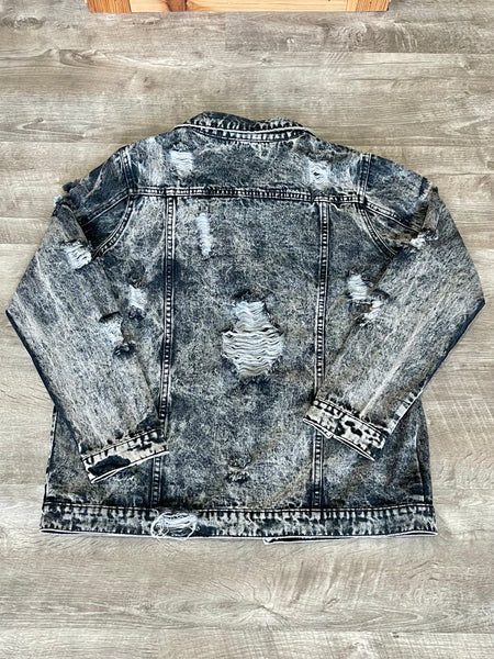 Distressed Charcoal Jean Jacket