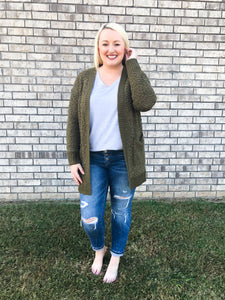Popcorn Cardigan - Olive
